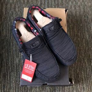 Hey Dude Wally Sox Jet Black Mens Size 8